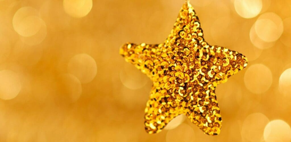 Stern aus goldenen Pailletten